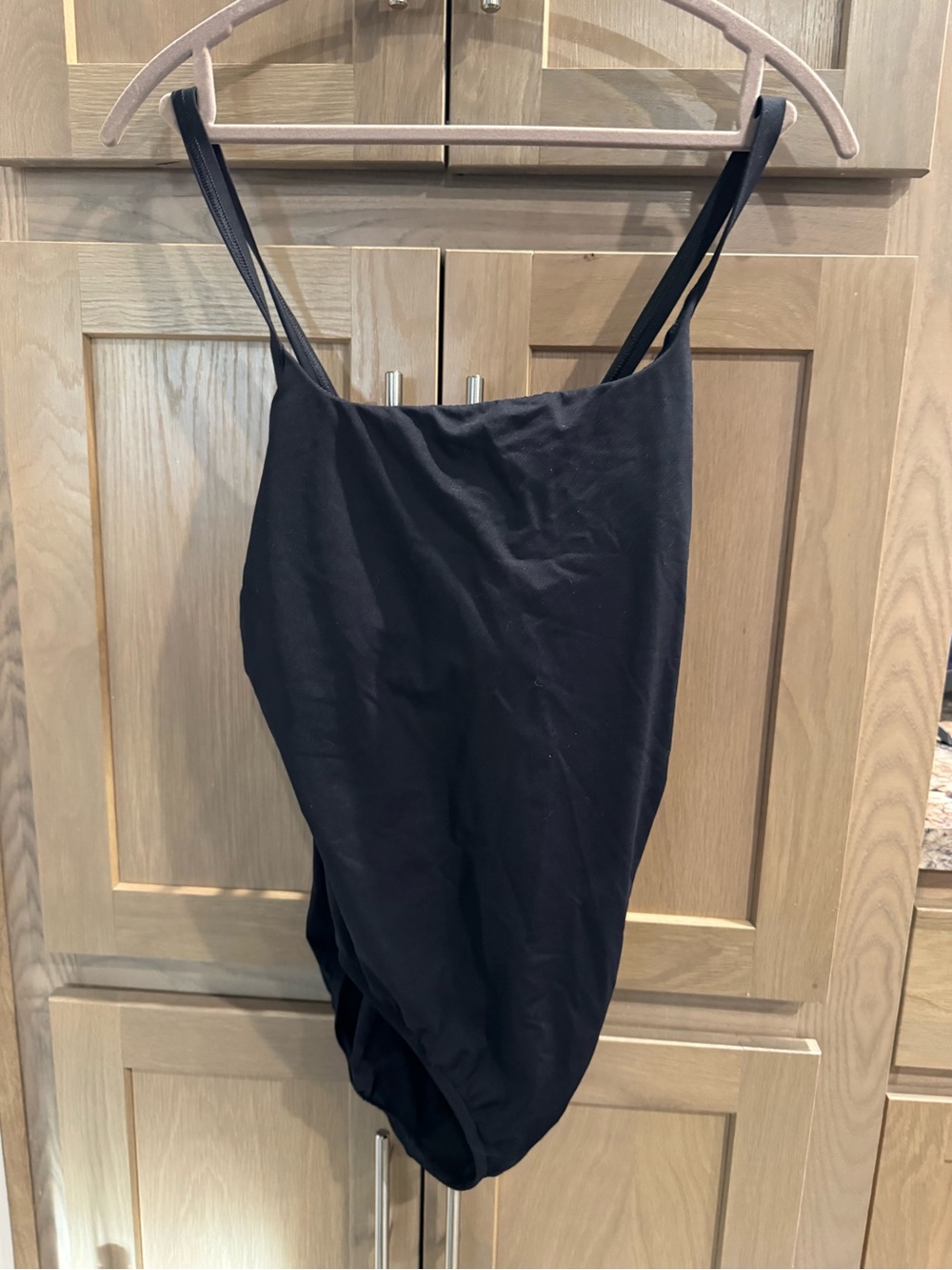 Lands' End Black One-Piece with Adjustable Straps